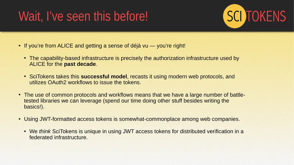 The SciTokens Authorization Model: JSON Web Tokens - slide 18 of 20