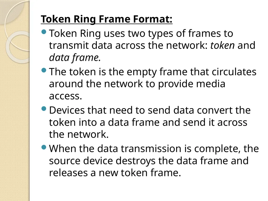 UNIT - 2 Token Ring Token Ring: Token Ring was - slide 11 of 17