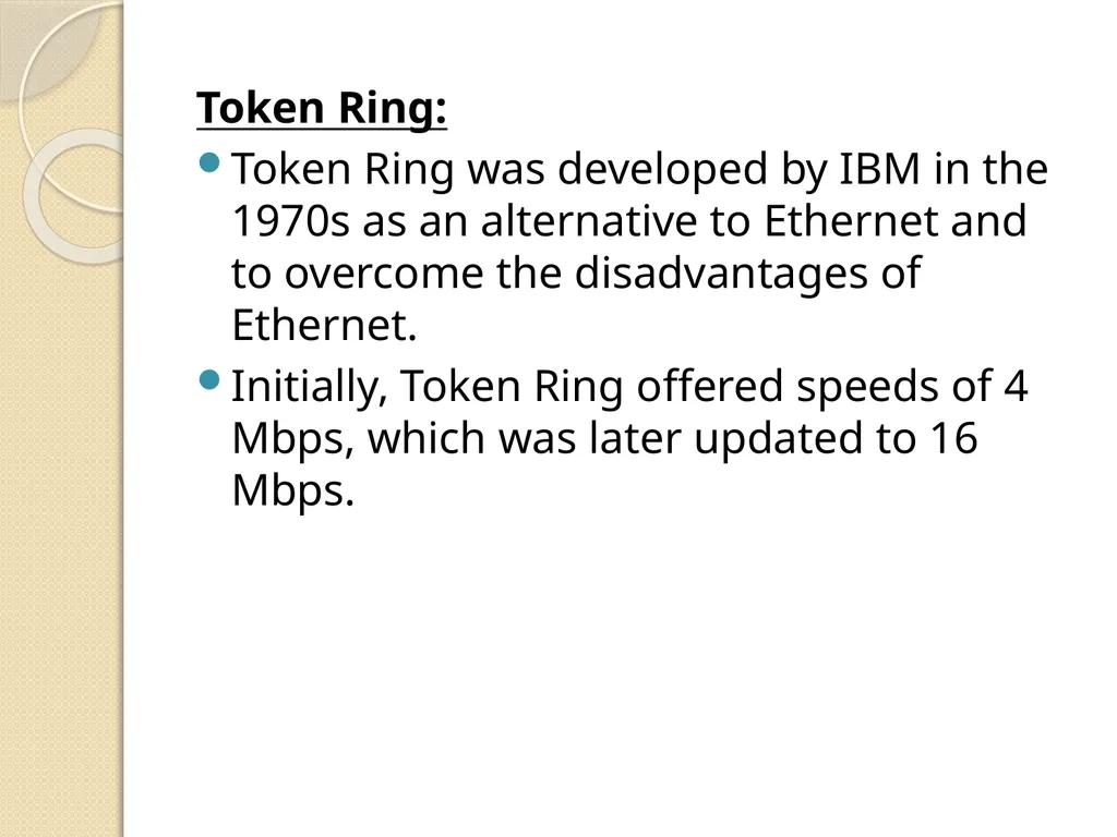 UNIT - 2 Token Ring Token Ring: Token Ring was - slide 2 of 17