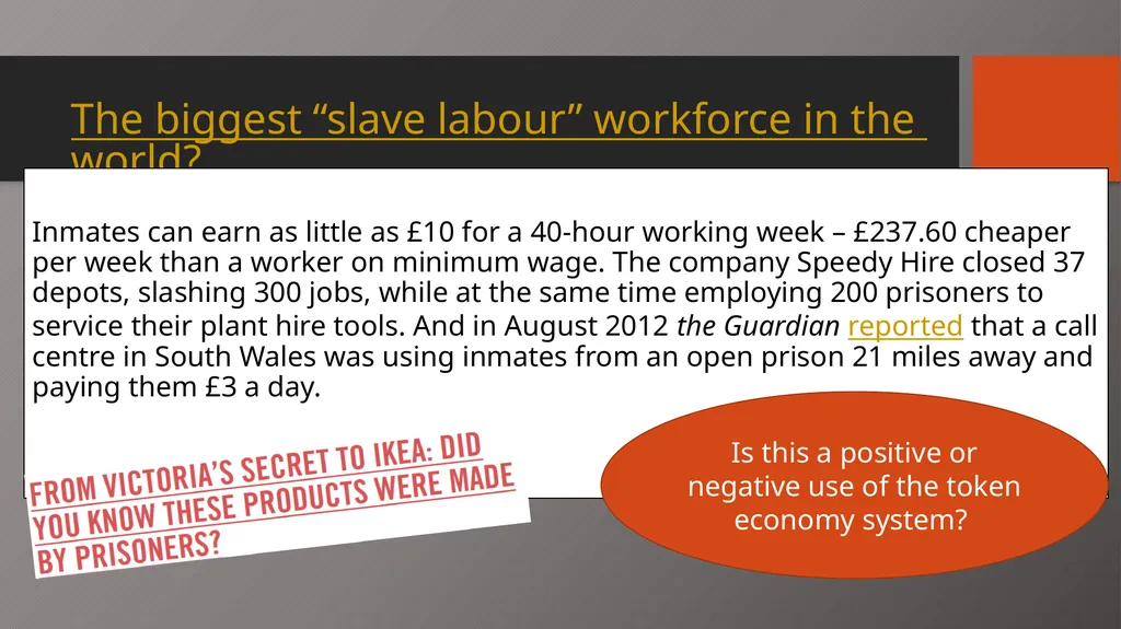 Behaviour Modification in Custody Aim: to describe - slide 10 of 19