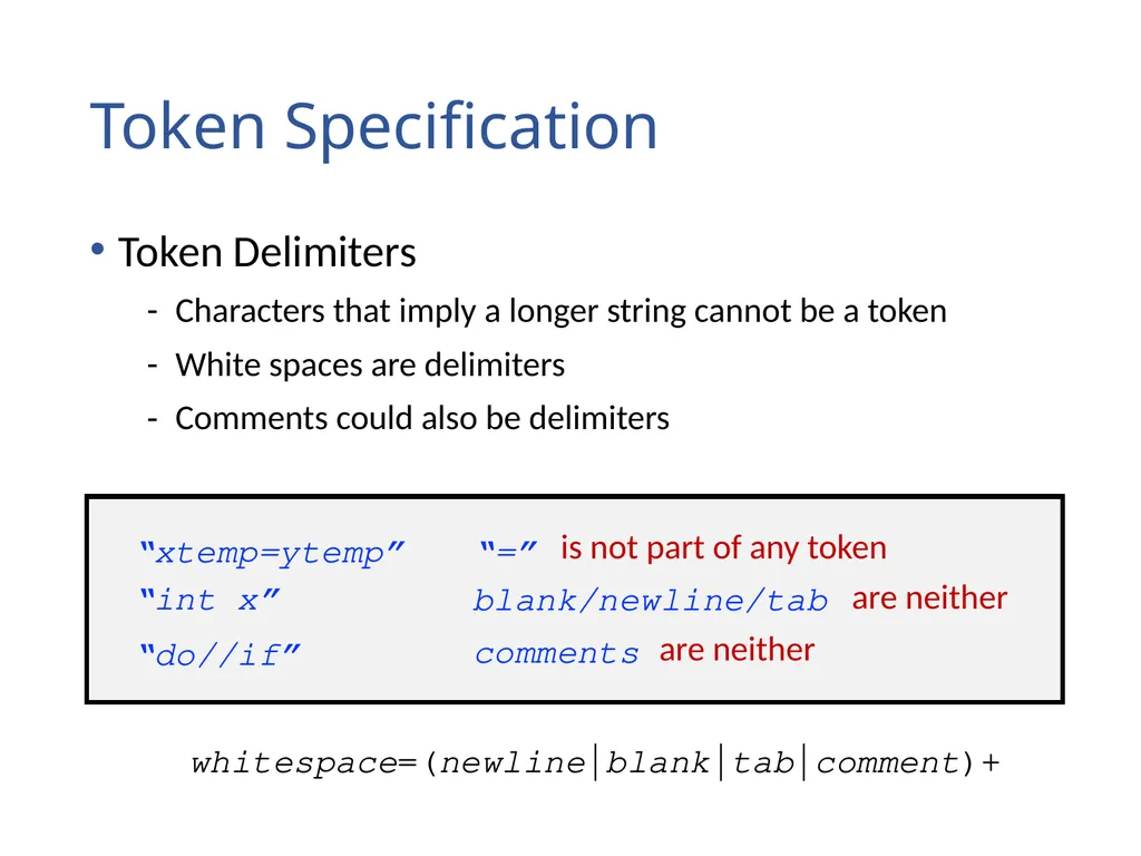 Lexical Analysis (Scanning) Chapter 2 Lexical - slide 20 of 45