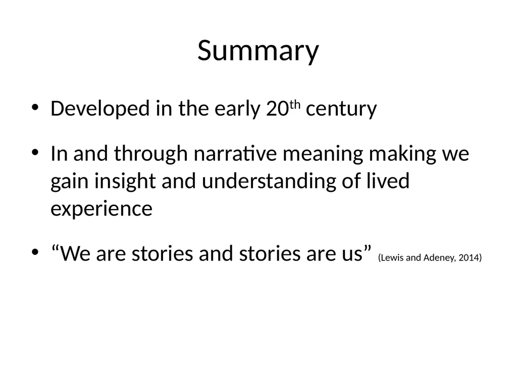 Chapter 10 Narrative research Lewis P and Adney R. - slide 29 of 30