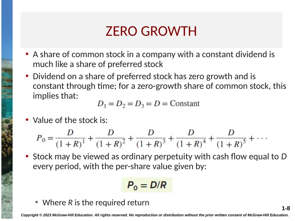 STOCK VALUATION CHAPTER 8 Copyright © 2023 - slide 8 of 36