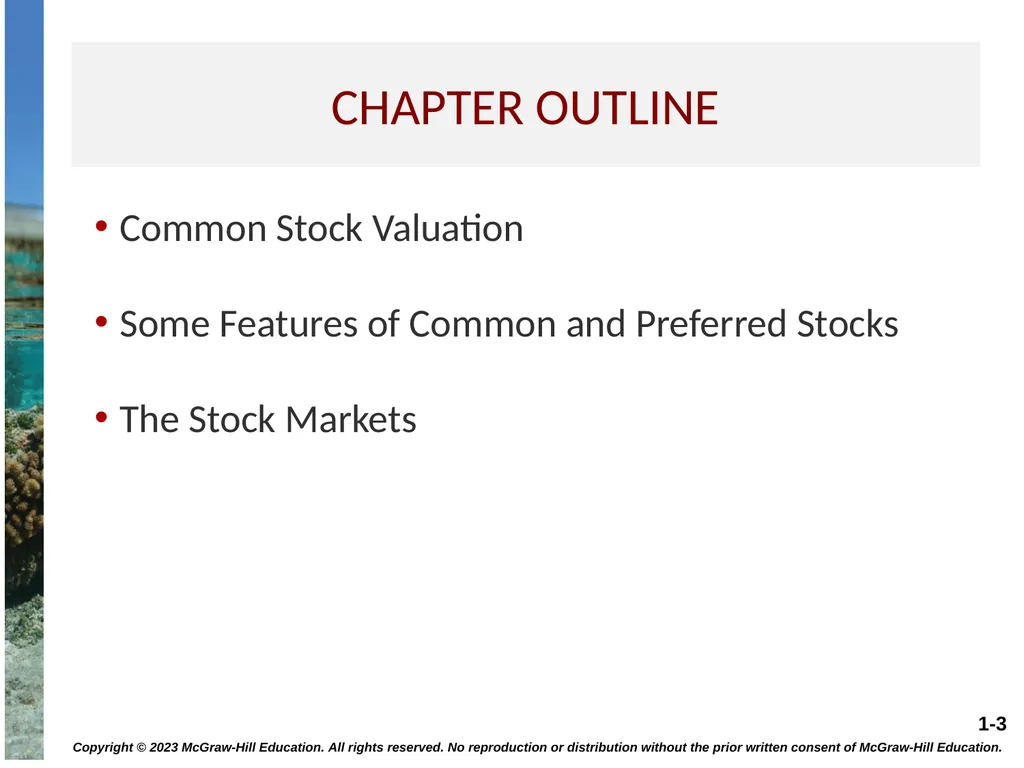 STOCK VALUATION CHAPTER 8 Copyright © 2023 - slide 3 of 36