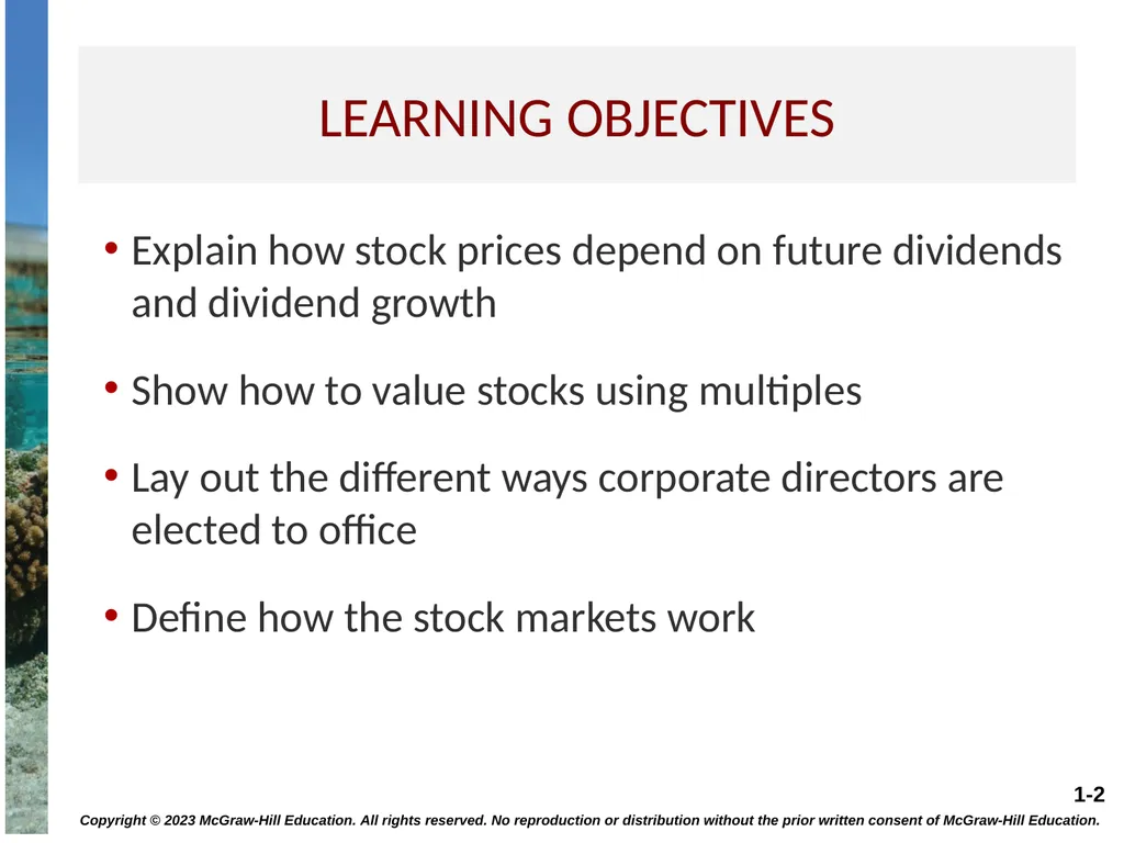 STOCK VALUATION CHAPTER 8 Copyright © 2023 - slide 2 of 36