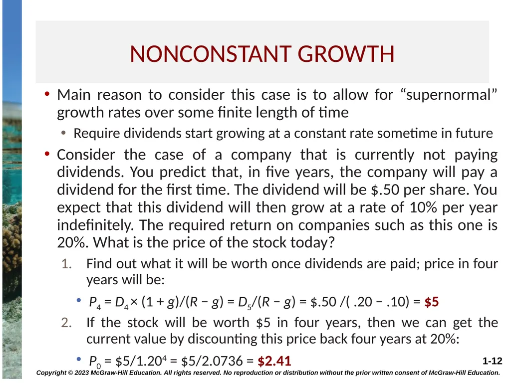STOCK VALUATION CHAPTER 8 Copyright © 2023 - slide 12 of 36