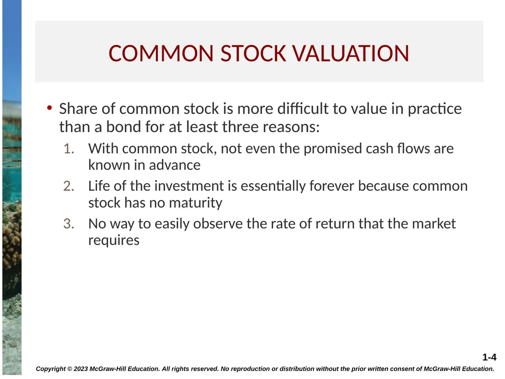 STOCK VALUATION CHAPTER 8 Copyright © 2023 - slide 4 of 36