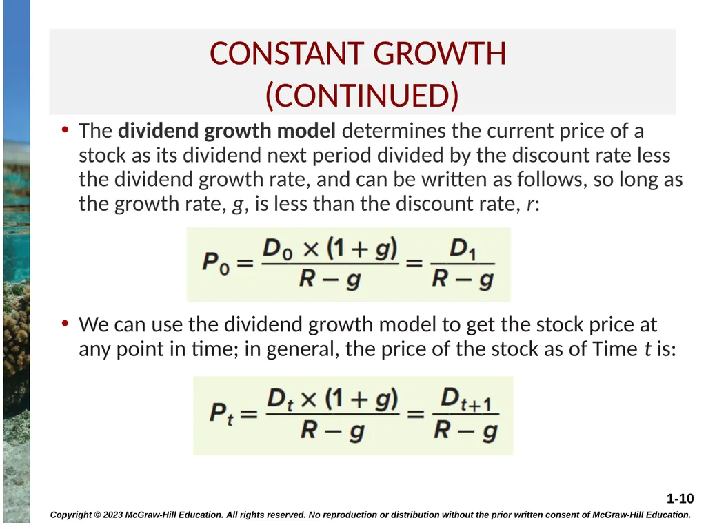 STOCK VALUATION CHAPTER 8 Copyright © 2023 - slide 10 of 36