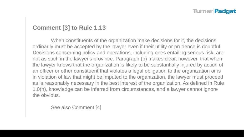 Ethics Issues For In-house Counsel: A Square Peg - slide 17 of 23