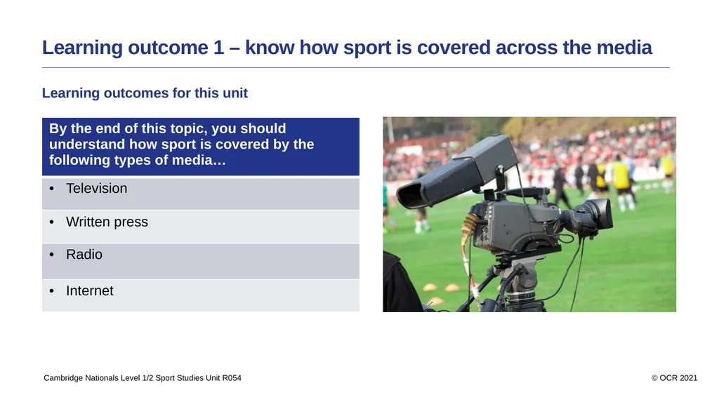 Contents Aims Learning outcome 1 – know how sport - slide 3 of 28