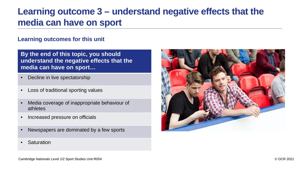 Contents Aims Learning outcome 1 – know how sport - slide 14 of 28