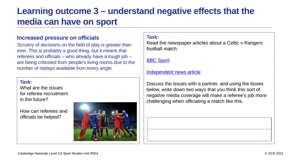 Contents Aims Learning outcome 1 – know how sport - slide 17 of 28