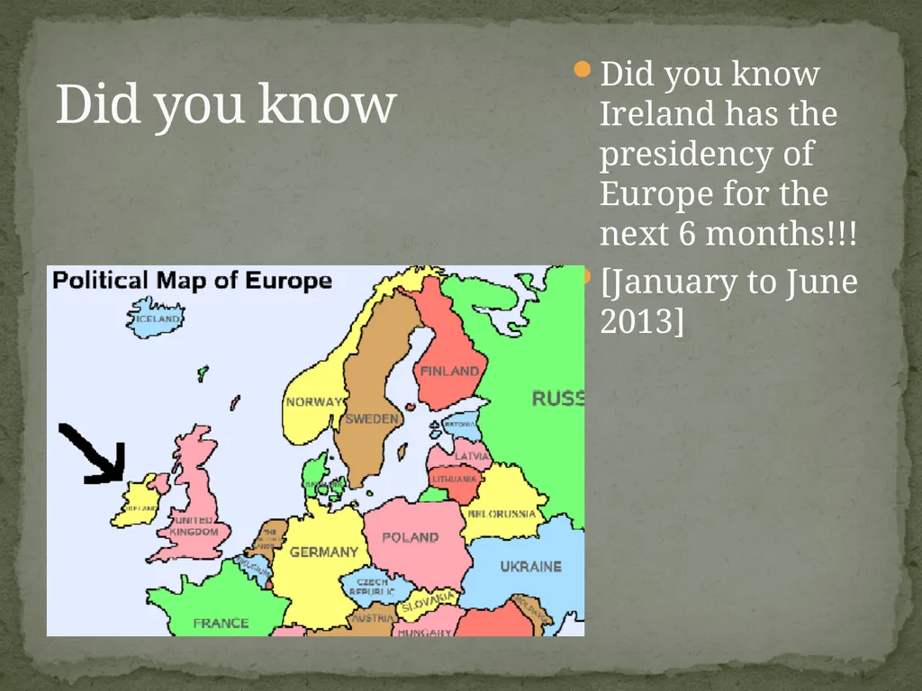 Ireland IRELAND The capital of Ireland is Dublin. - slide 4 of 13