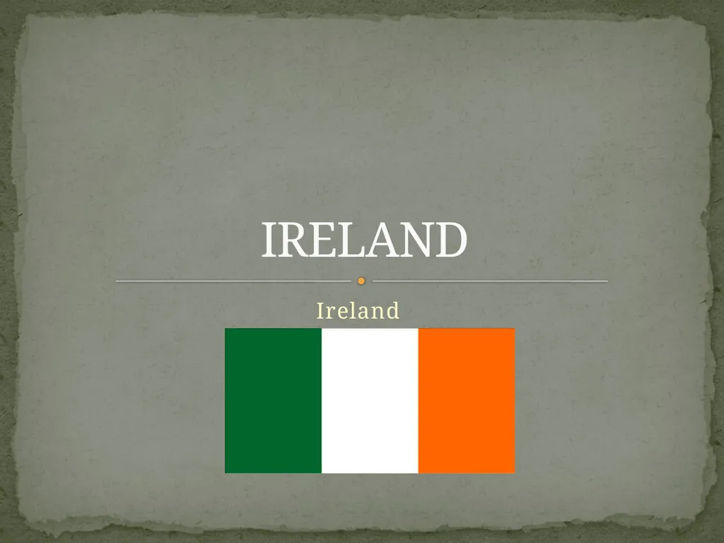 Ireland IRELAND The capital of Ireland is Dublin. - slide 1 of 13