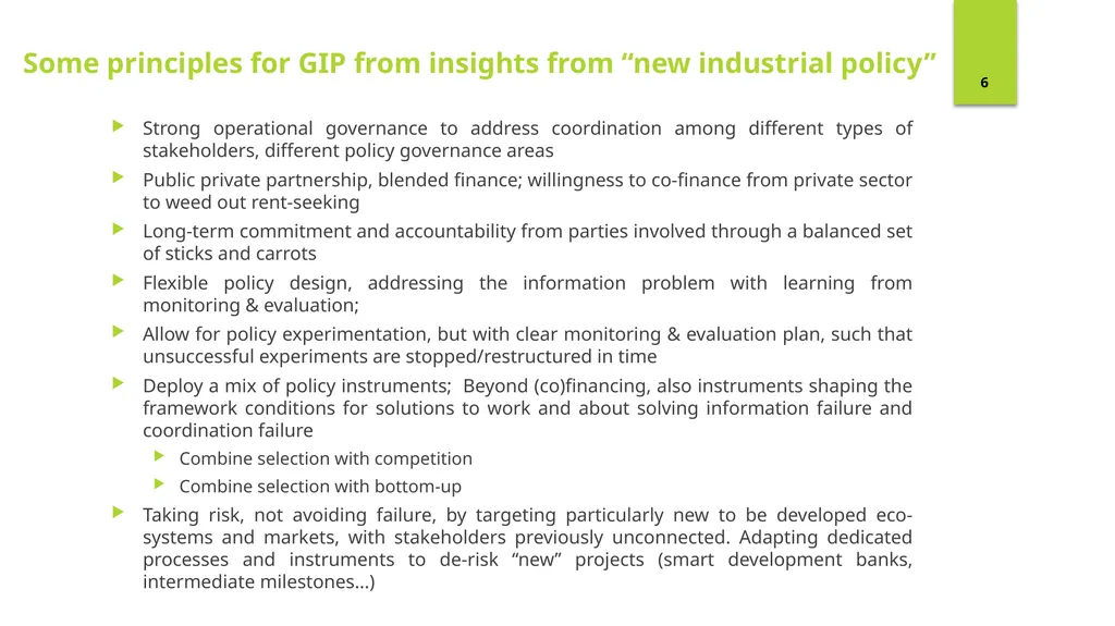 Green Industrial/Innovation Policy Making in - slide 6 of 13