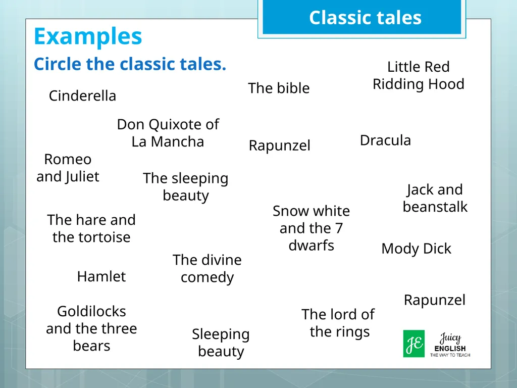 Introduction to classic tales 1 First Grade Unit 2 - slide 3 of 8