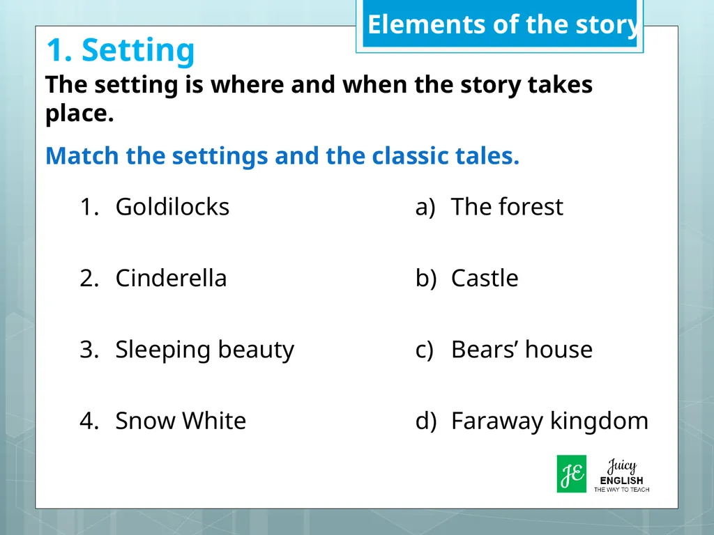 Introduction to classic tales 1 First Grade Unit 2 - slide 4 of 8