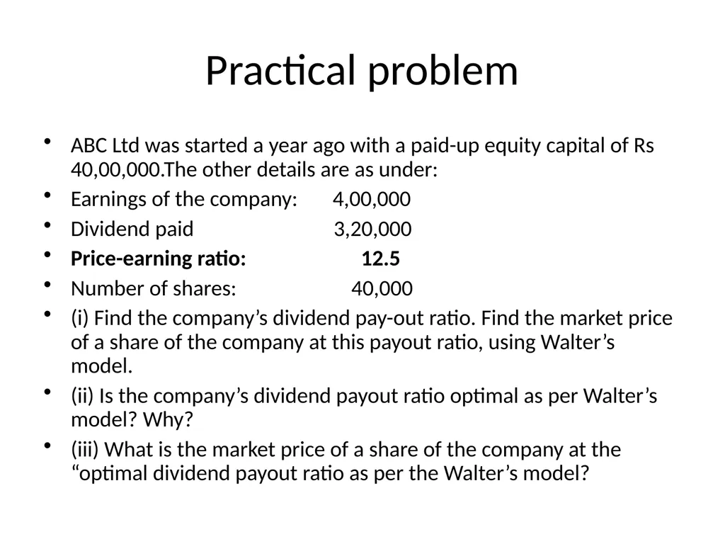 DIVIDEND DECISION DIVIDEND POLICY DIVIDEND AND - slide 12 of 28