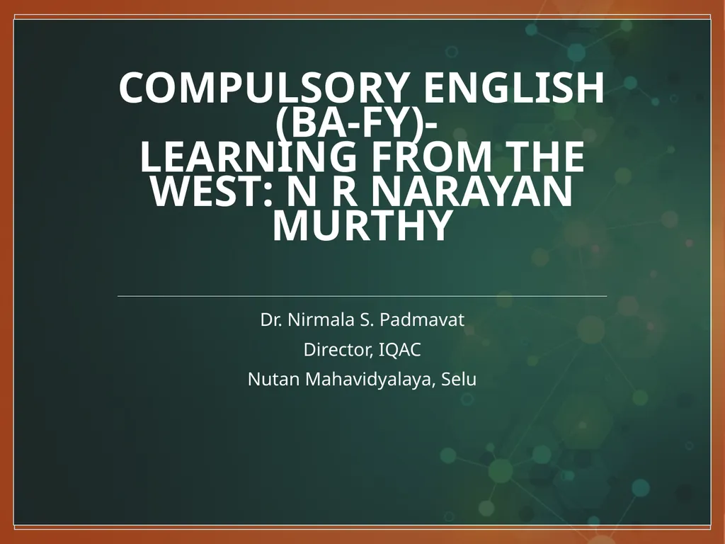 Compulsory English (BA-FY)- Learning from the - slide 1 of 11