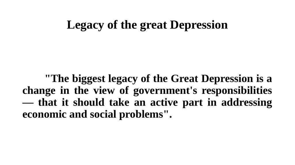 The Great Depression 1929-1939 Introduction: - slide 13 of 13