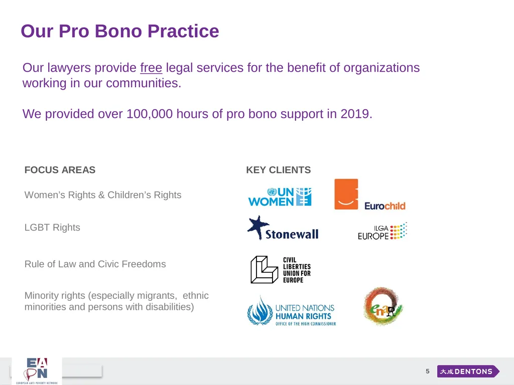 Dentons Pro Bono Practice Working with EAPN and - slide 5 of 8