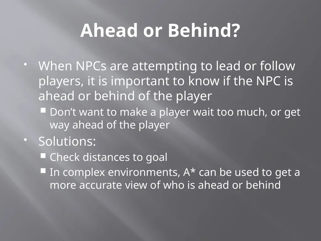 NPC Behavior Jonathan Ziegler AI Game Programming - slide 28 of 37
