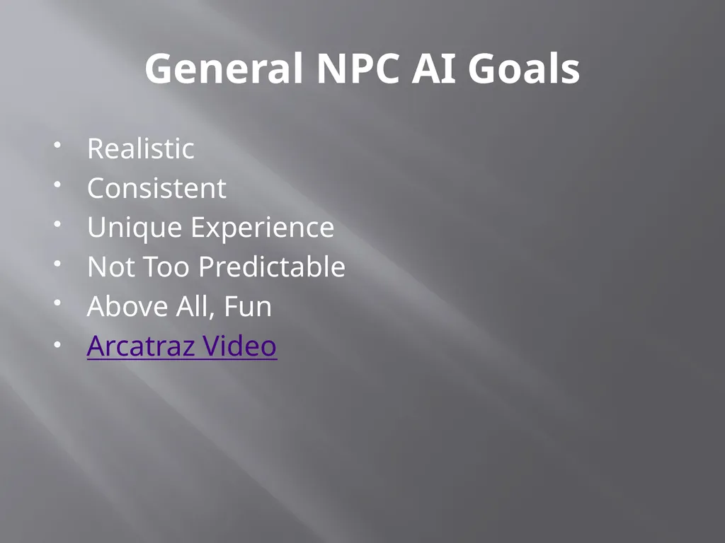 NPC Behavior Jonathan Ziegler AI Game Programming - slide 6 of 37