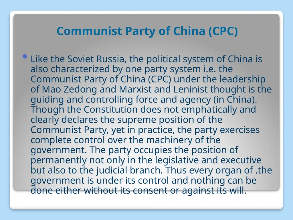 CONSTITUTION OF CHINA FEATURES Ms. Ushus Mol E U - slide 8 of 13