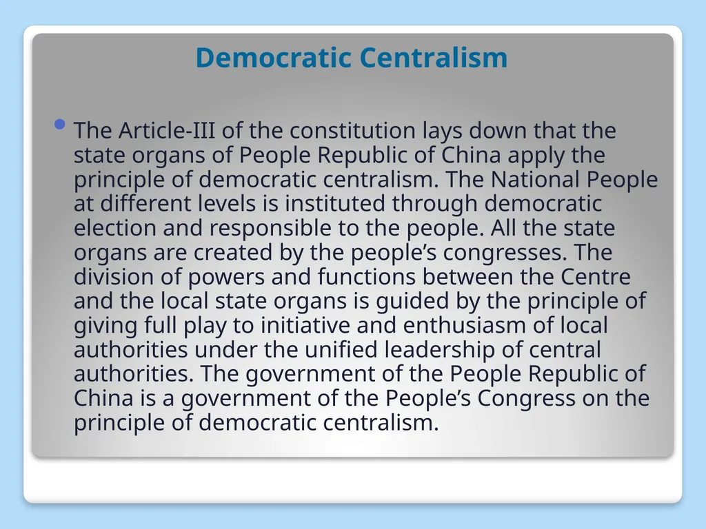 CONSTITUTION OF CHINA FEATURES Ms. Ushus Mol E U - slide 7 of 13