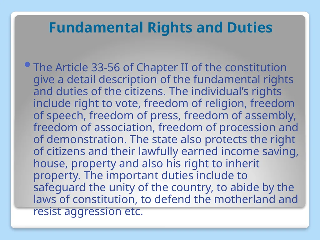 CONSTITUTION OF CHINA FEATURES Ms. Ushus Mol E U - slide 10 of 13