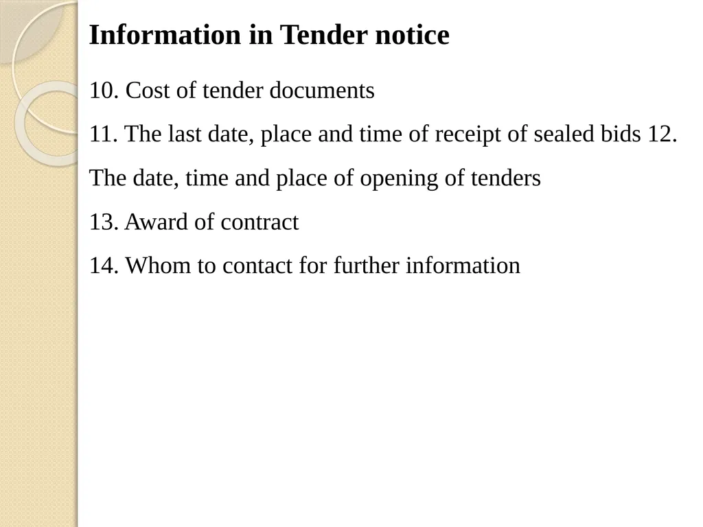 Module 2 TENDER AND ITS PROCESS Subject Name: - slide 19 of 25