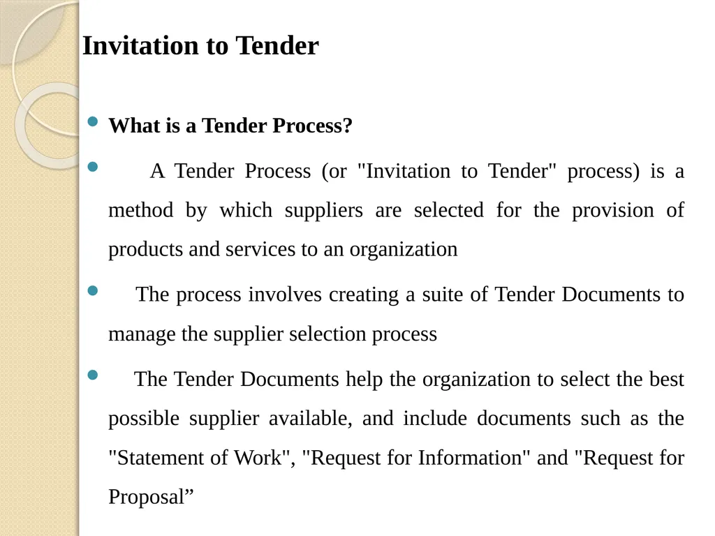 Module 2 TENDER AND ITS PROCESS Subject Name: - slide 14 of 25