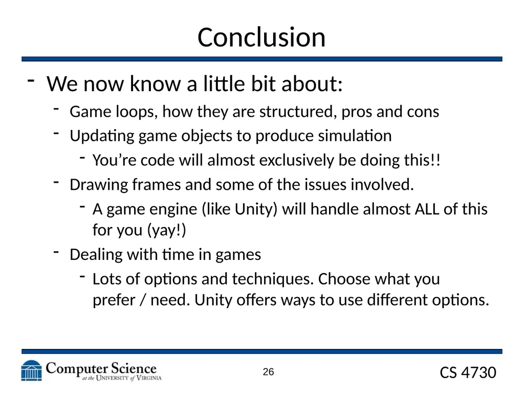 Game Architecture CS 4730 – Computer Game Design - slide 26 of 27
