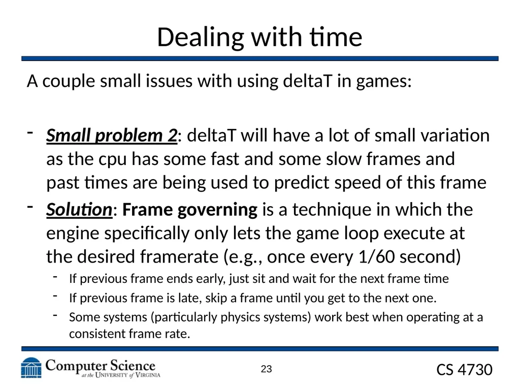 Game Architecture CS 4730 – Computer Game Design - slide 23 of 27