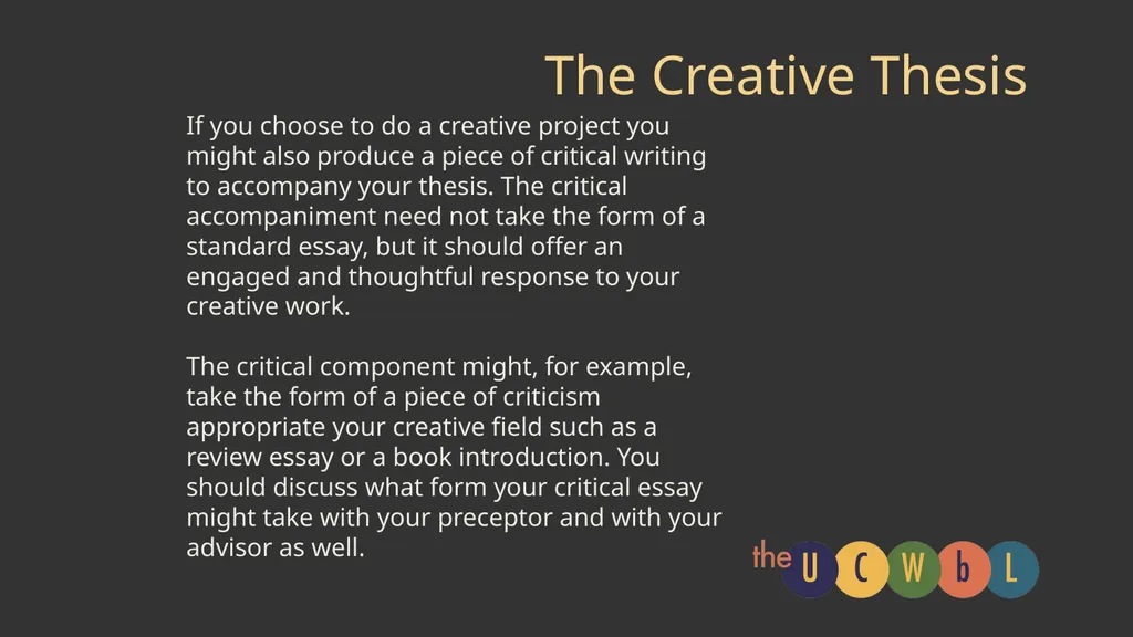 The Creative Thesis: How to Develop a Creative - slide 3 of 7