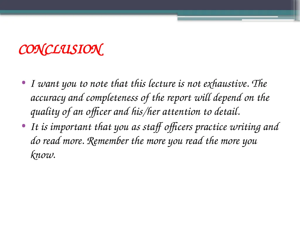 STAFF WRITING IN FRSC BY SCHOOL GENERAL STUDIES - slide 25 of 26