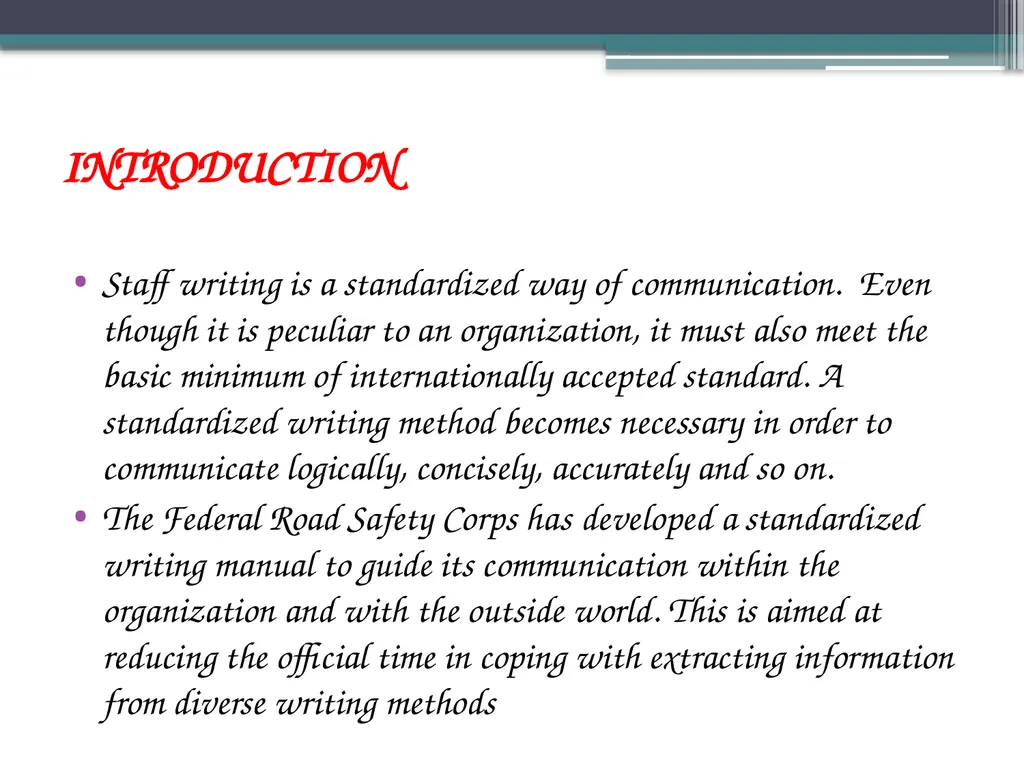 STAFF WRITING IN FRSC BY SCHOOL GENERAL STUDIES - slide 2 of 26