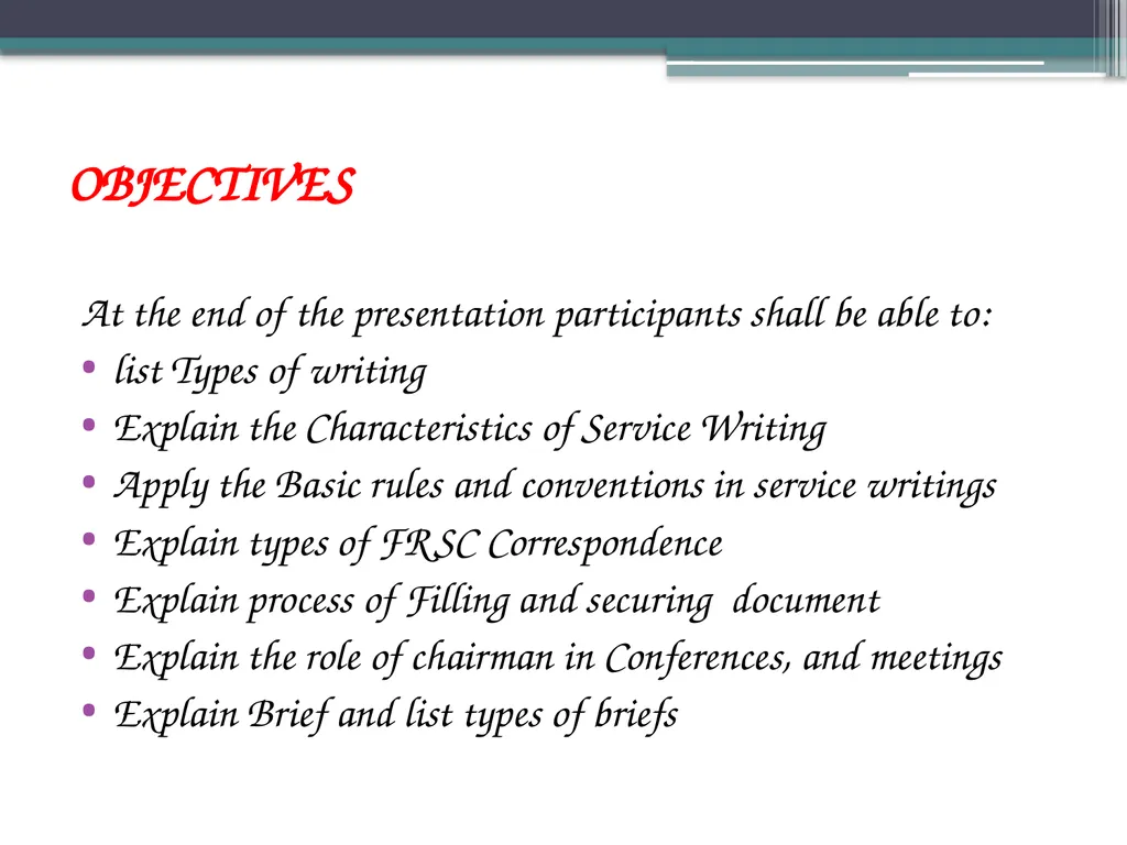 STAFF WRITING IN FRSC BY SCHOOL GENERAL STUDIES - slide 4 of 26