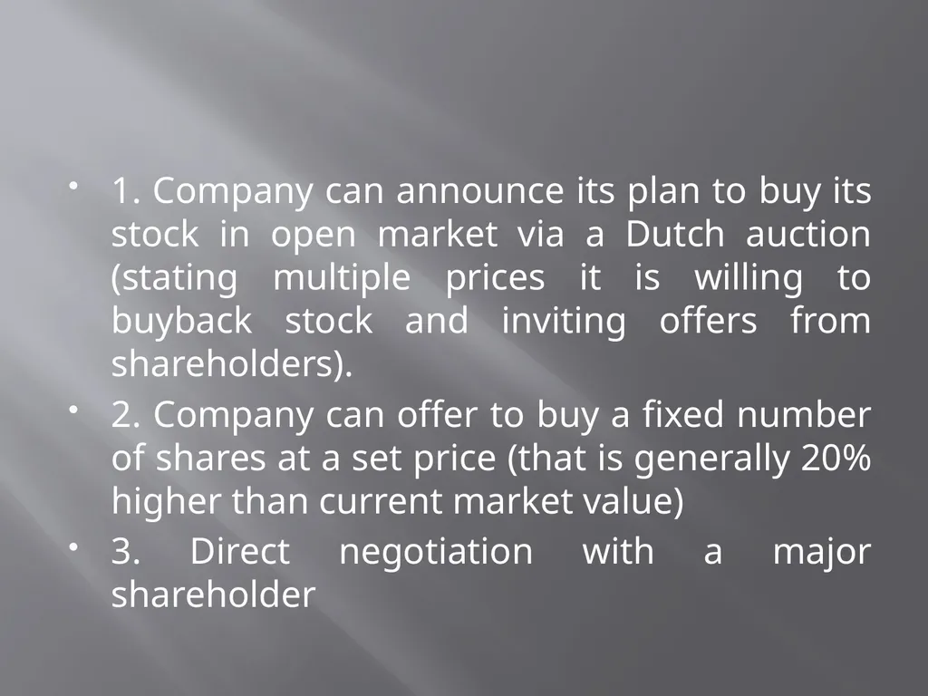 Payout Policy Corporate Finance: BA (H) Economics, - slide 7 of 29
