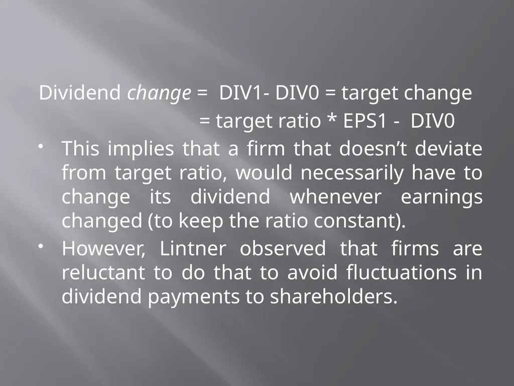 Payout Policy Corporate Finance: BA (H) Economics, - slide 11 of 29