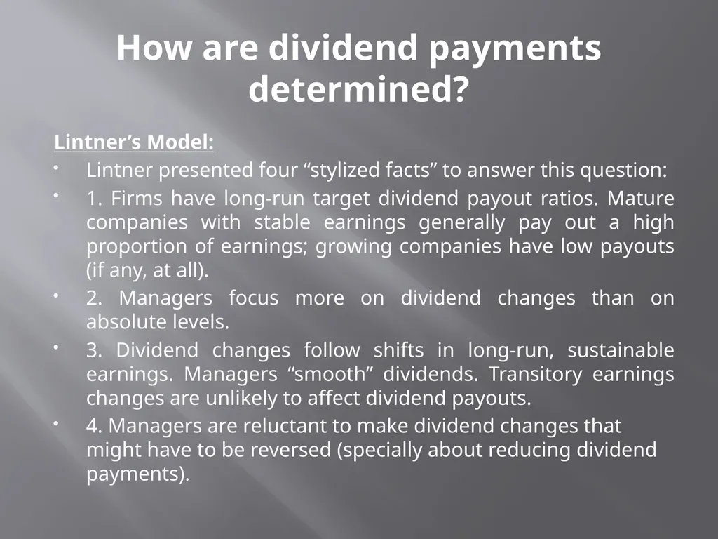 Payout Policy Corporate Finance: BA (H) Economics, - slide 9 of 29