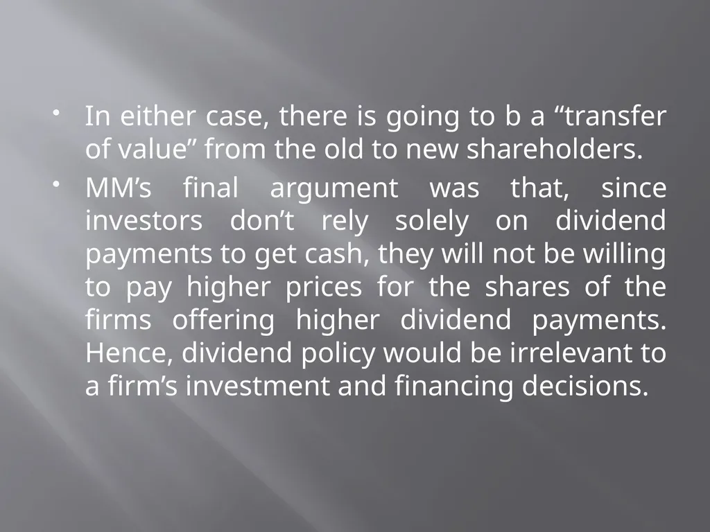 Payout Policy Corporate Finance: BA (H) Economics, - slide 28 of 29