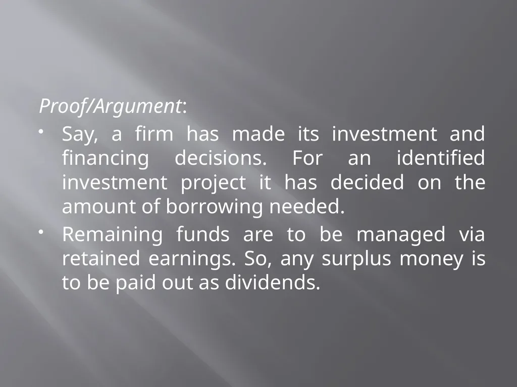 Payout Policy Corporate Finance: BA (H) Economics, - slide 24 of 29