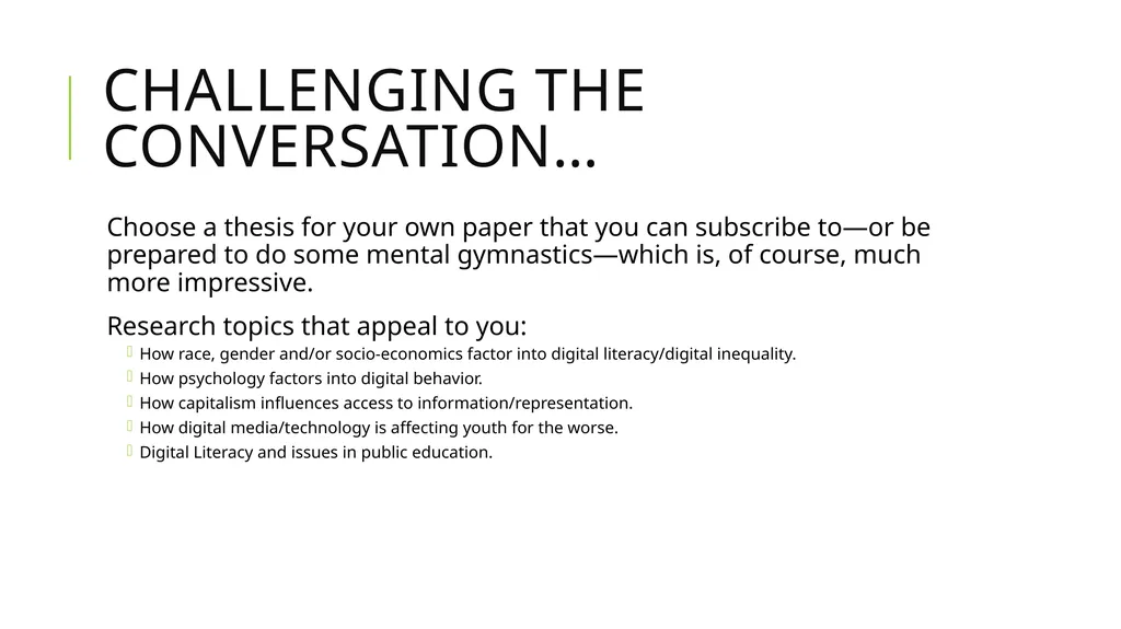 Extend, Complicate, Qualify, Challenge, Illustrate - slide 24 of 29