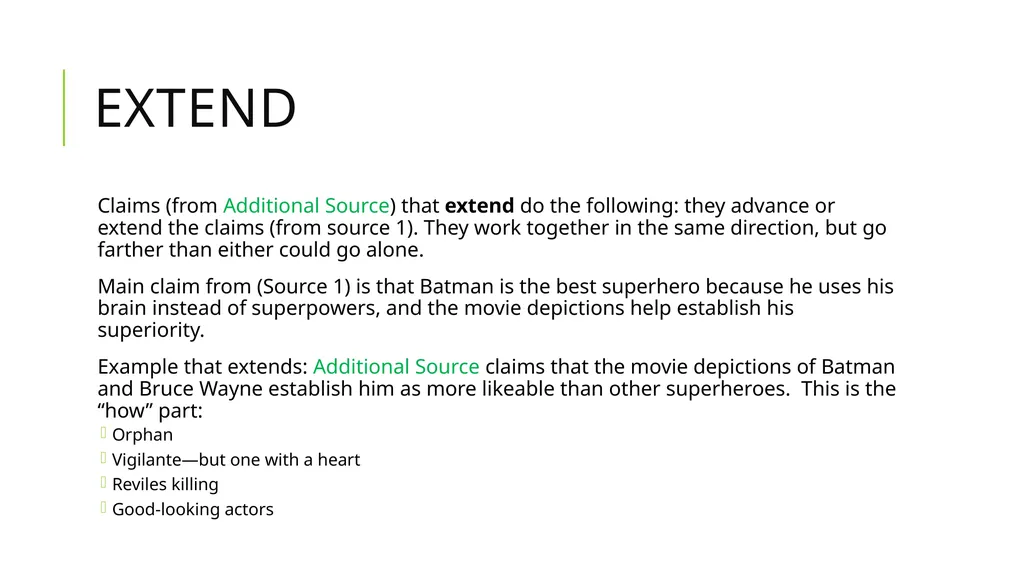 Extend, Complicate, Qualify, Challenge, Illustrate - slide 5 of 29
