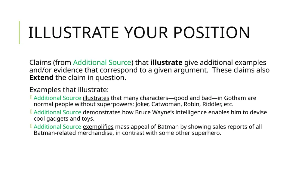 Extend, Complicate, Qualify, Challenge, Illustrate - slide 19 of 29