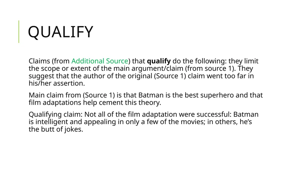 Extend, Complicate, Qualify, Challenge, Illustrate - slide 11 of 29