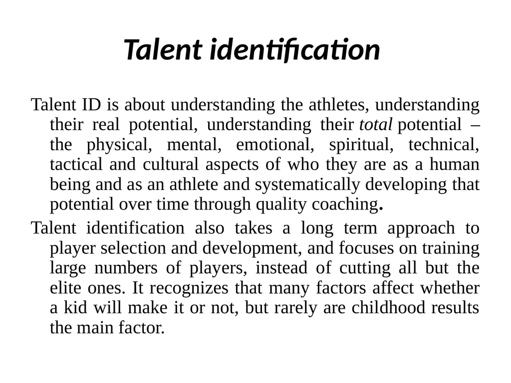 Talent identification Mped 2nd sem Dr. rajeshwari - slide 2 of 9