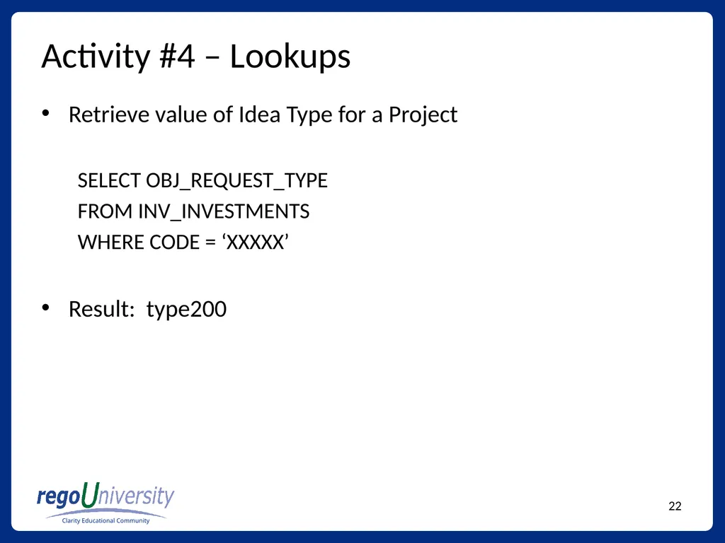Reporting Tables, Writing Queries, and More - slide 22 of 27