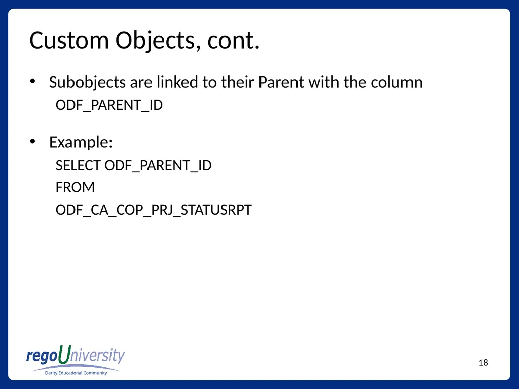 Reporting Tables, Writing Queries, and More - slide 18 of 27